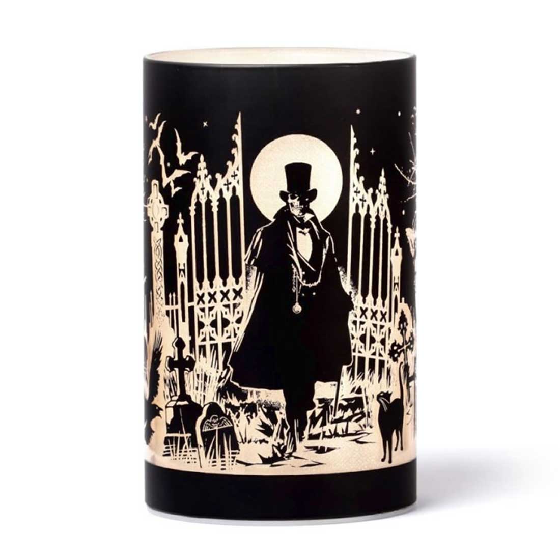 Alchemy Gothic Count Magistus LED Etched Black Glass Lamp LED4