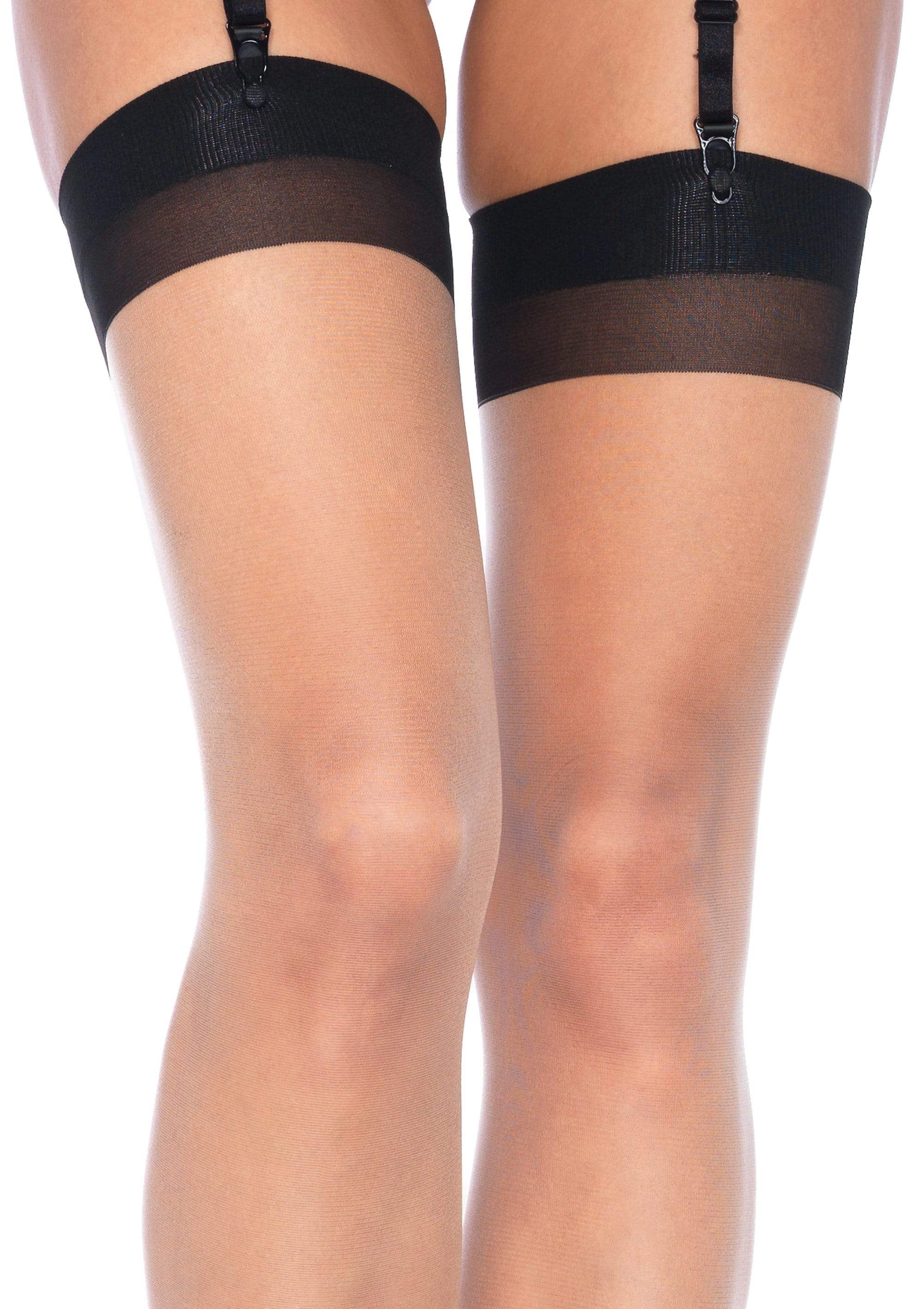 Leg Avenue Grace Cuban Contrast Heel Stockings