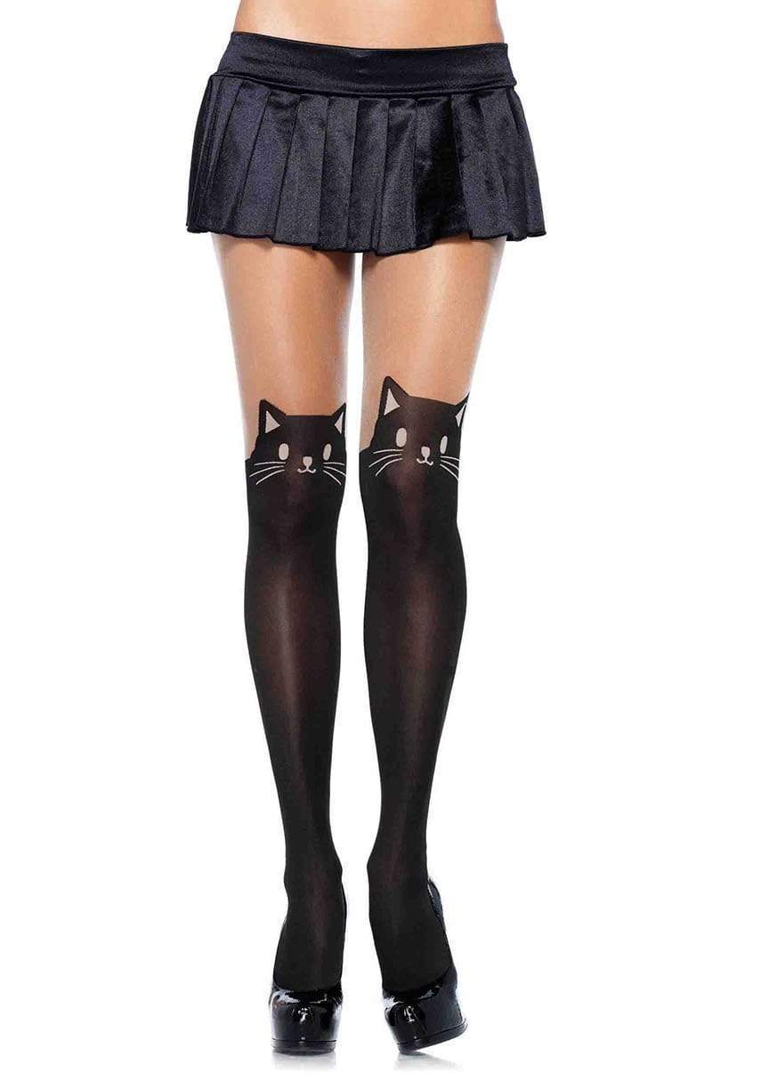 Leg Avenue Kura Black Cat Thigh High Stockings
