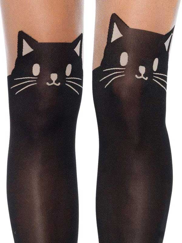 Leg Avenue Kura Black Cat Thigh High Stockings