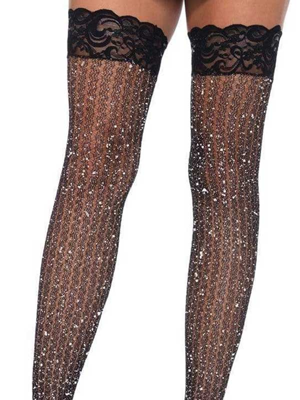Leg Avenue Ash Cable Net Shimmering Thigh Highs