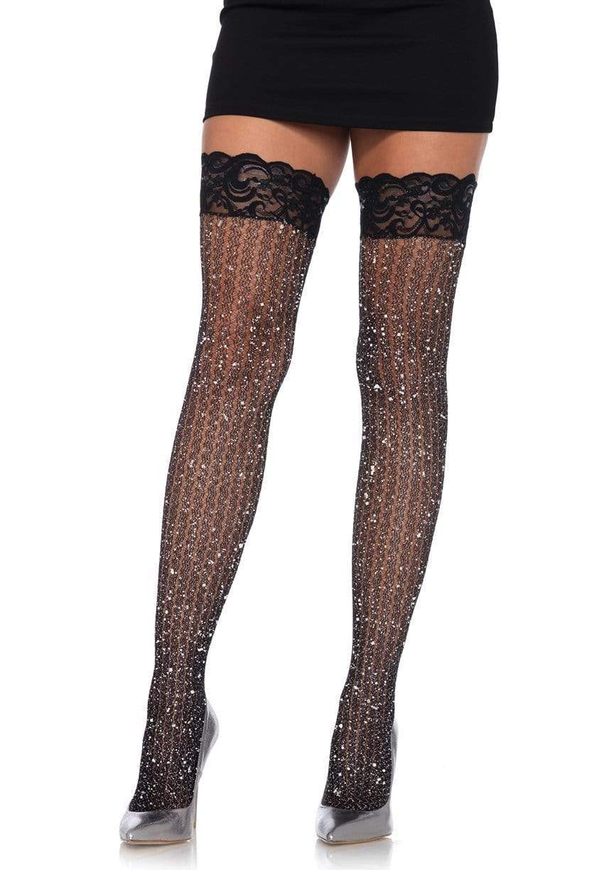 Leg Avenue Ash Cable Net Shimmering Thigh Highs