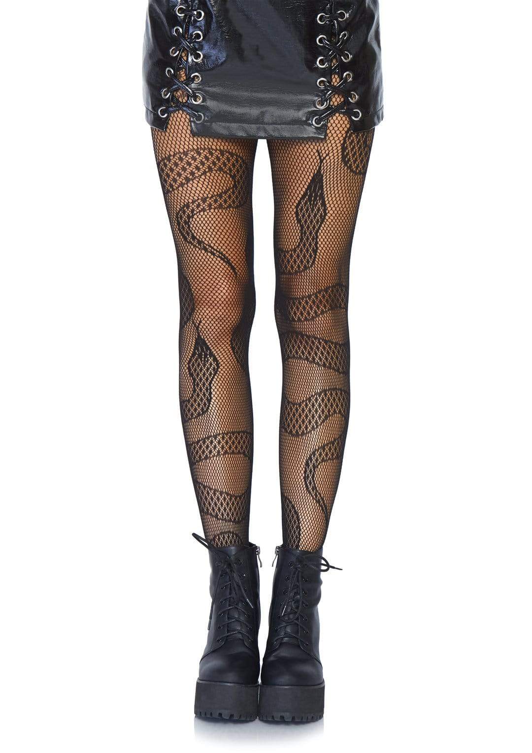Leg Avenue Snake Net Black Tights