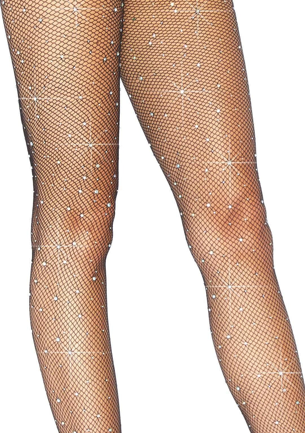 Colby Rhinestone Black or Nude Fishnet Tights 2 Sizes