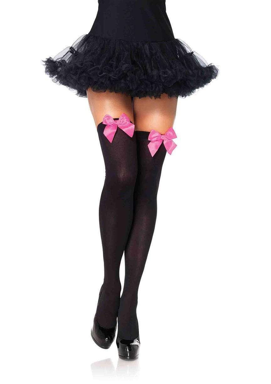 Leg Avenue Kay Opaque Thigh High Bow Stockings