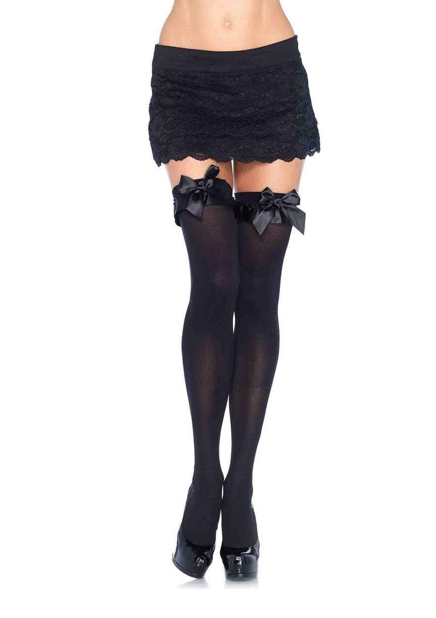 Leg Avenue Devi Stockings Thigh High with Ruffle Bow