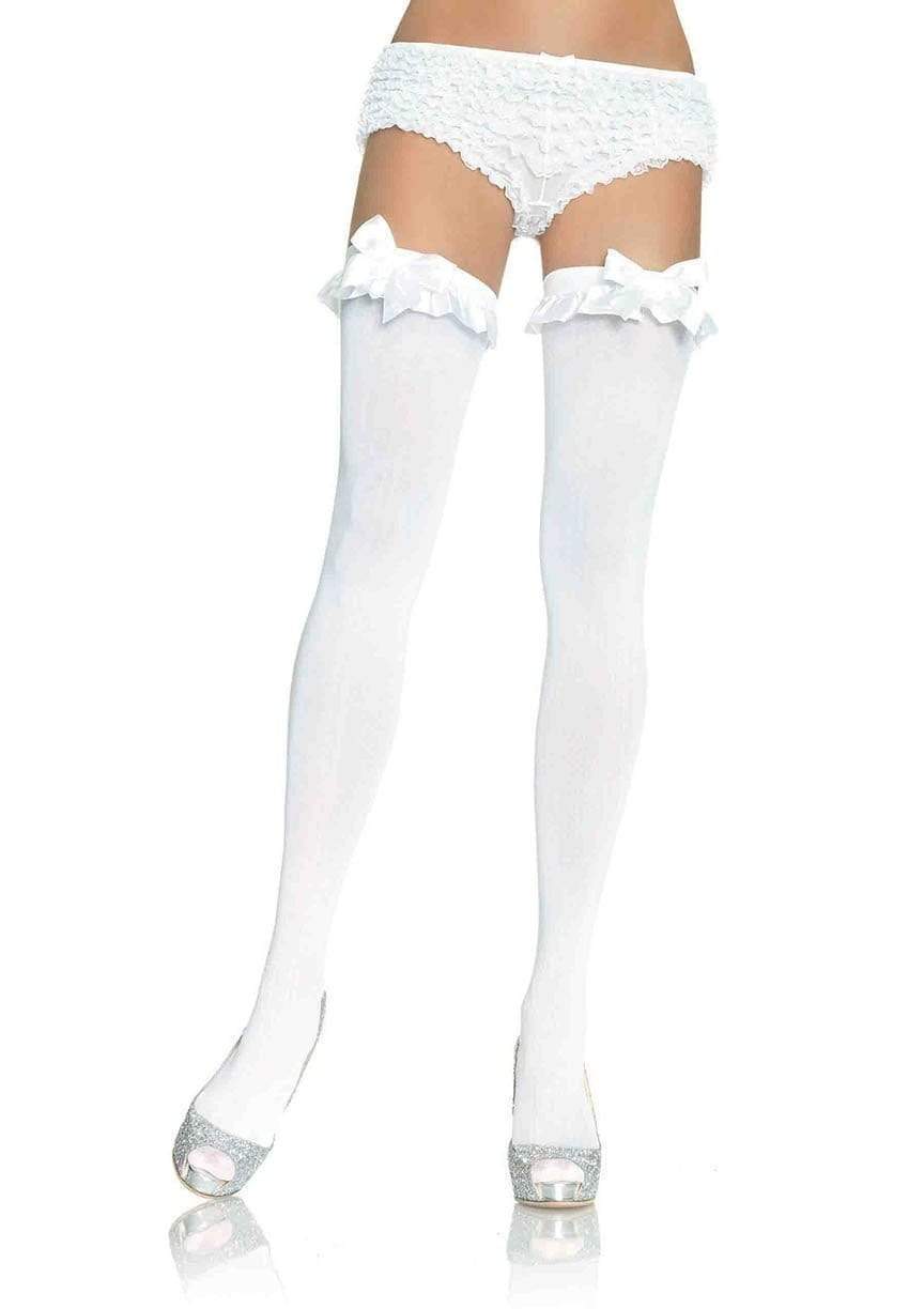 Leg Avenue Devi Stockings Thigh High with Ruffle Bow
