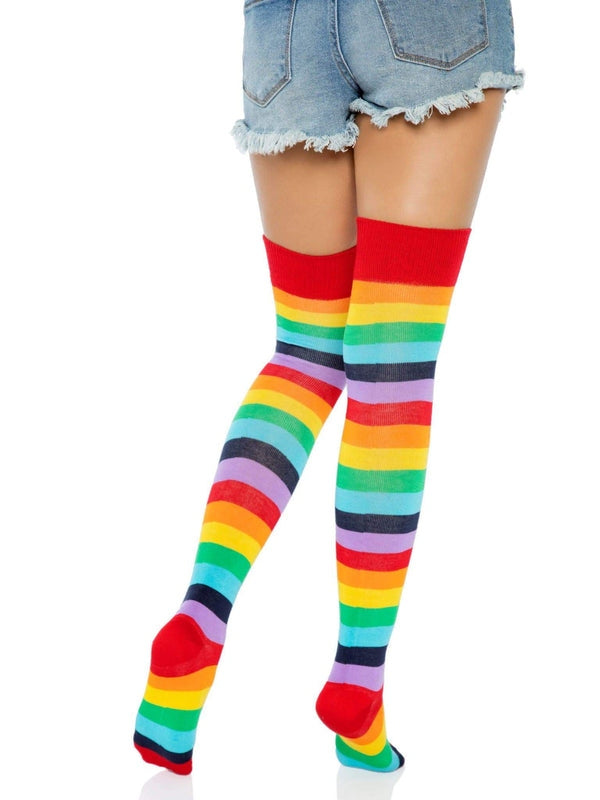 Leg Avenue Cherry Rainbow Thigh High Socks