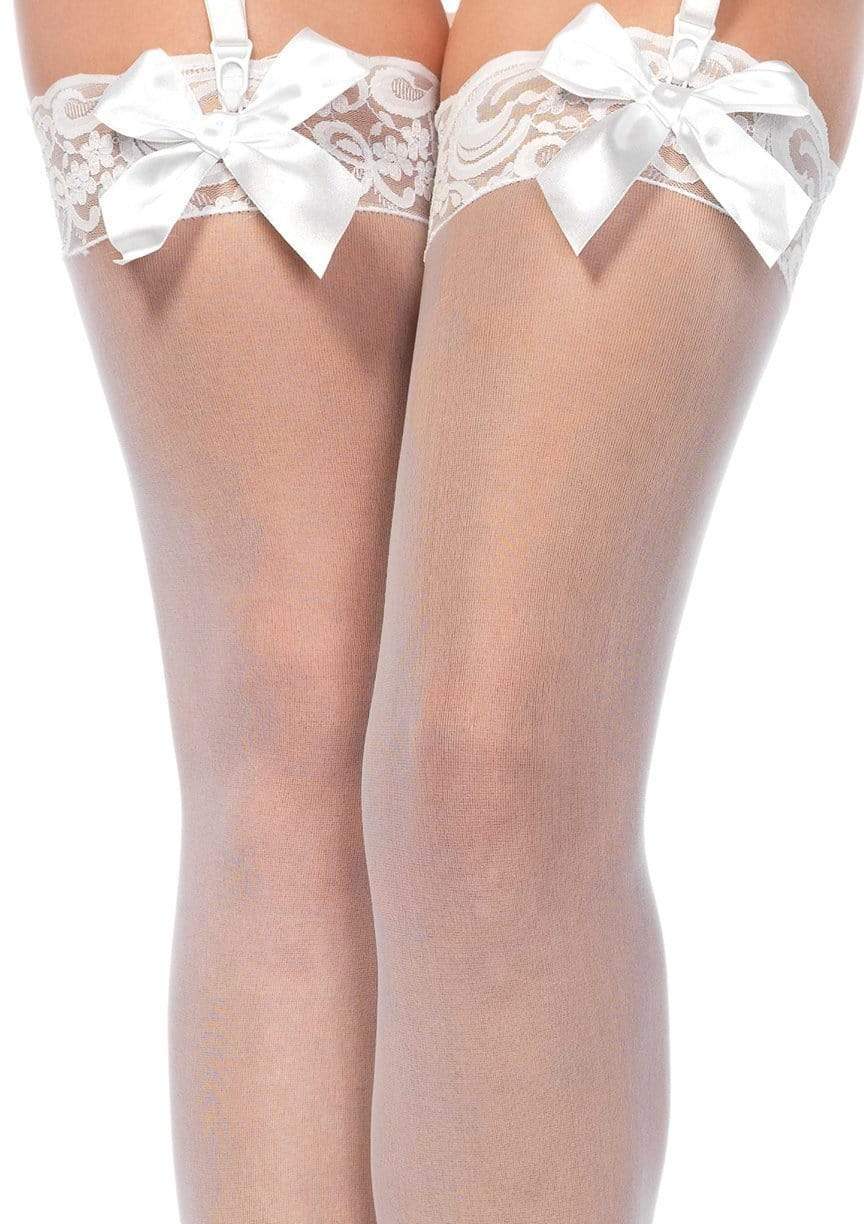 Leg Avenue Bunny Sheer Thigh High Bow Stockings