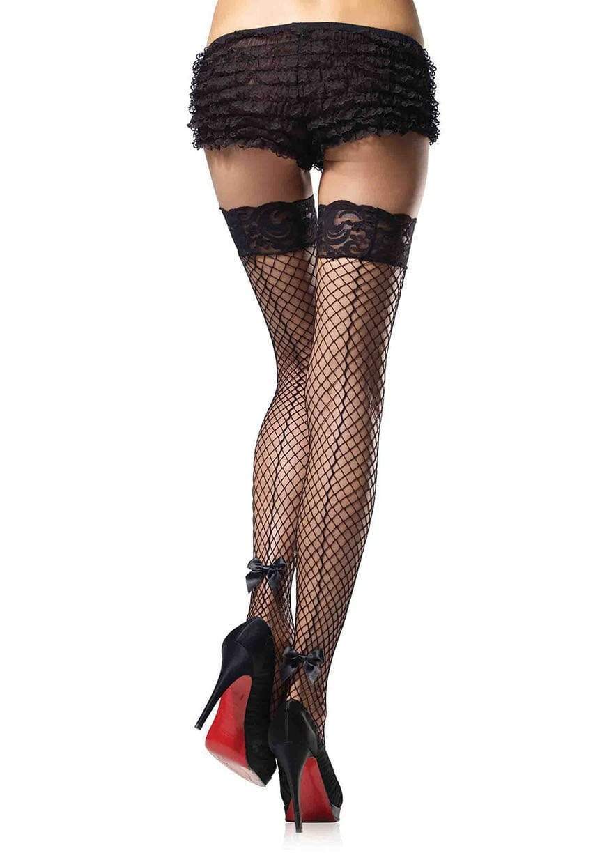 Leg Avenue Tessa Net Thigh High Bow Stockings
