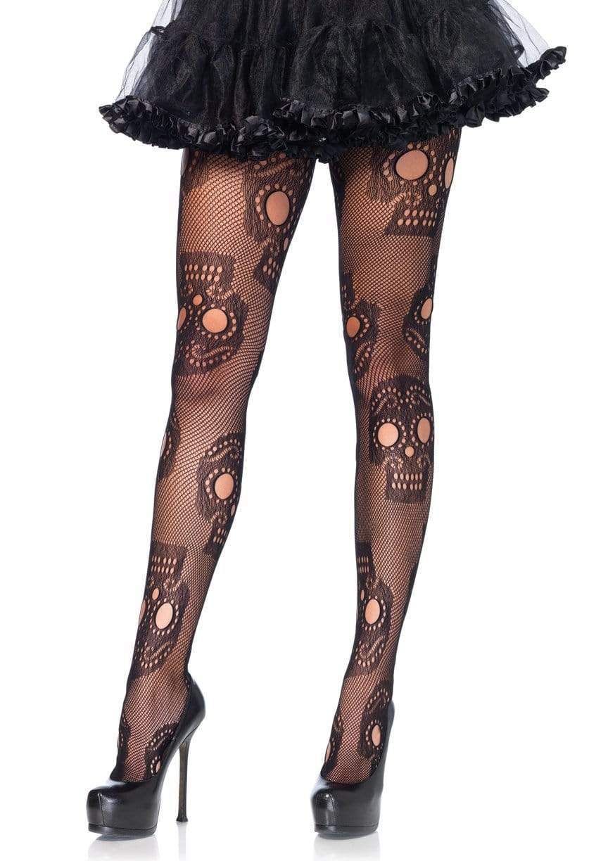 Leg Avenue Sugar Skull Net Tights 2 Sizes