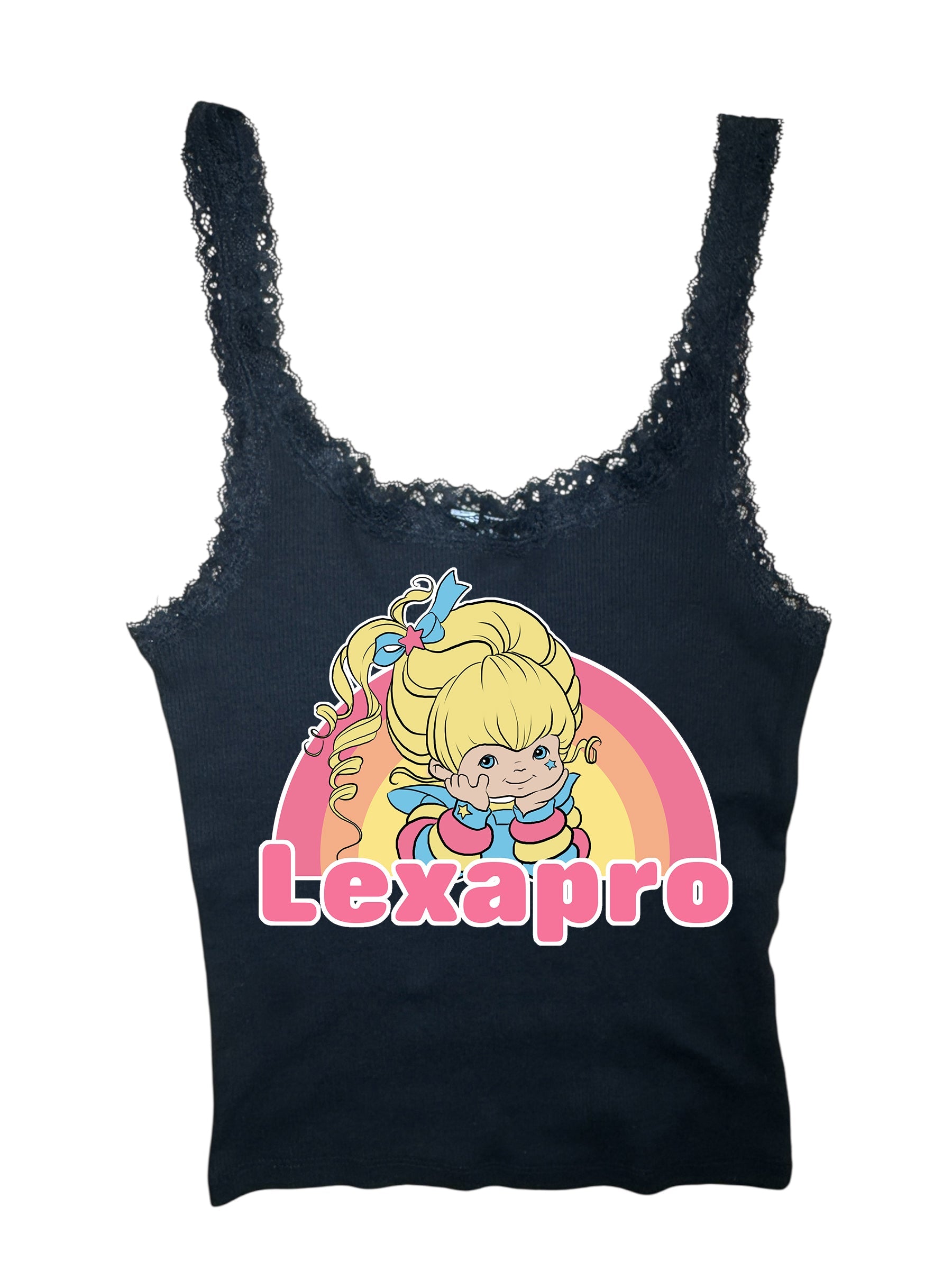 Vera's Eyecandy Lexapro Ribbed Lace Camisole Tank Top