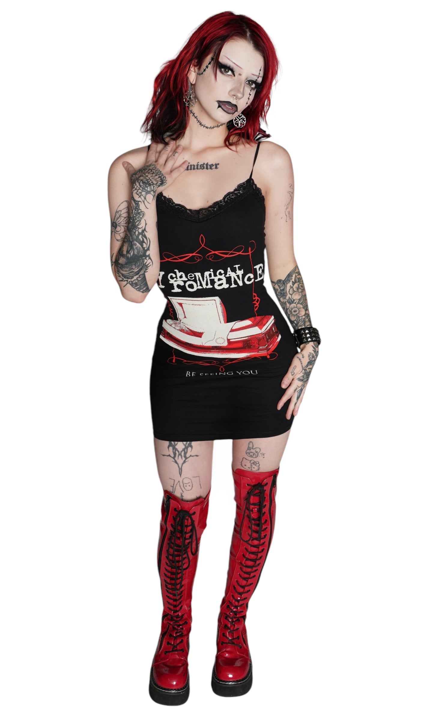 Vera's Eyecandy My Chemical Romance Be Seeing You Lace Strap Dress