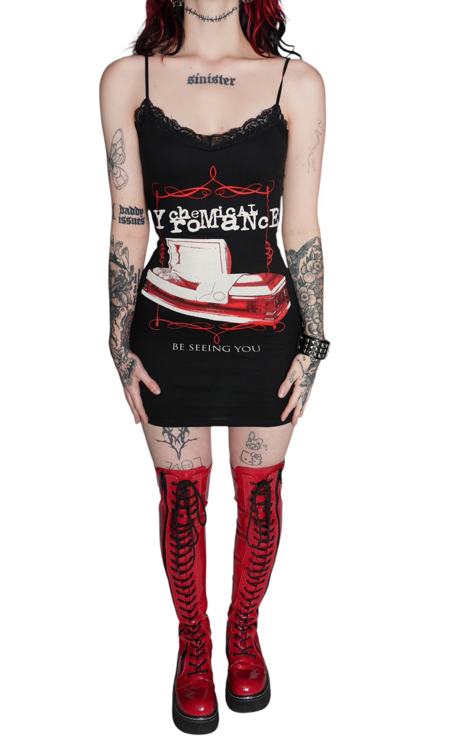 Vera's Eyecandy My Chemical Romance Be Seeing You Lace Strap Dress