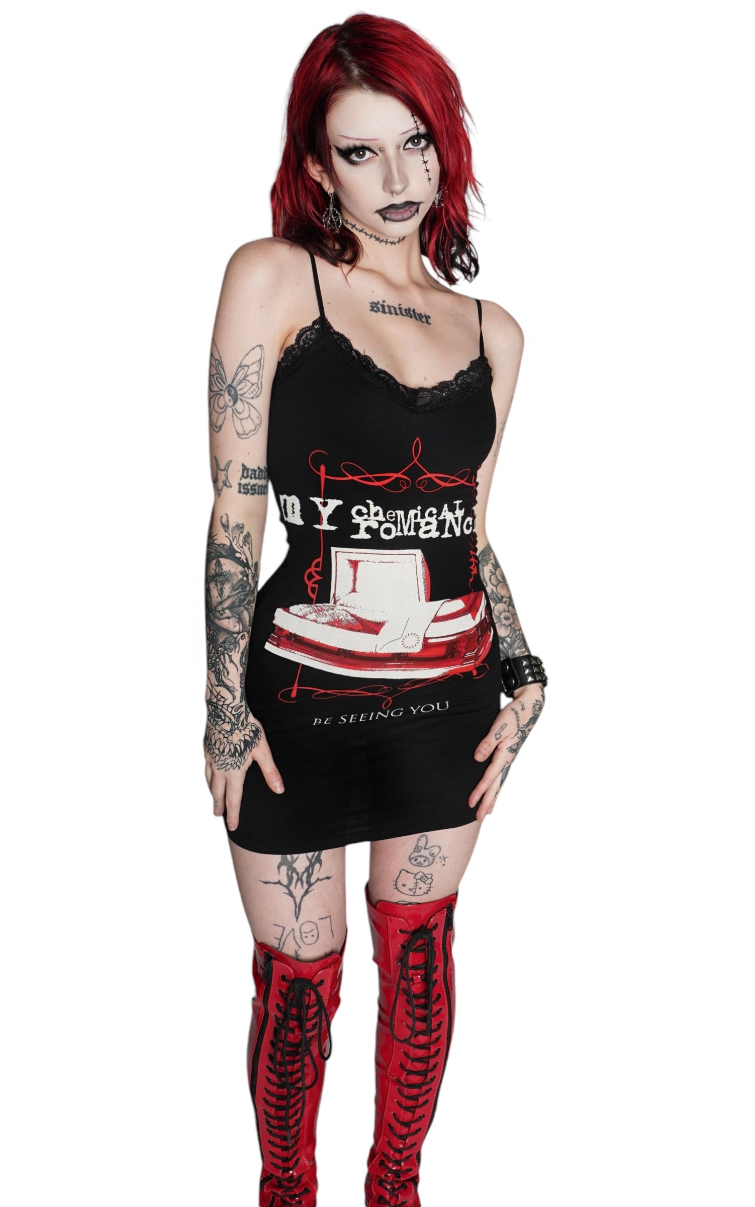 Vera's Eyecandy My Chemical Romance Be Seeing You Lace Strap Dress