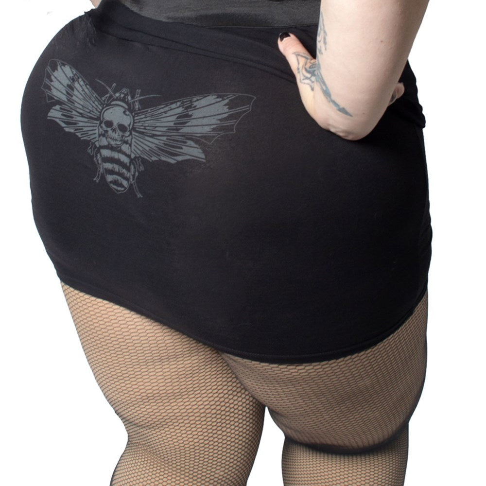 Kreepsville 666 Death Moth Mini Pencil Skirt