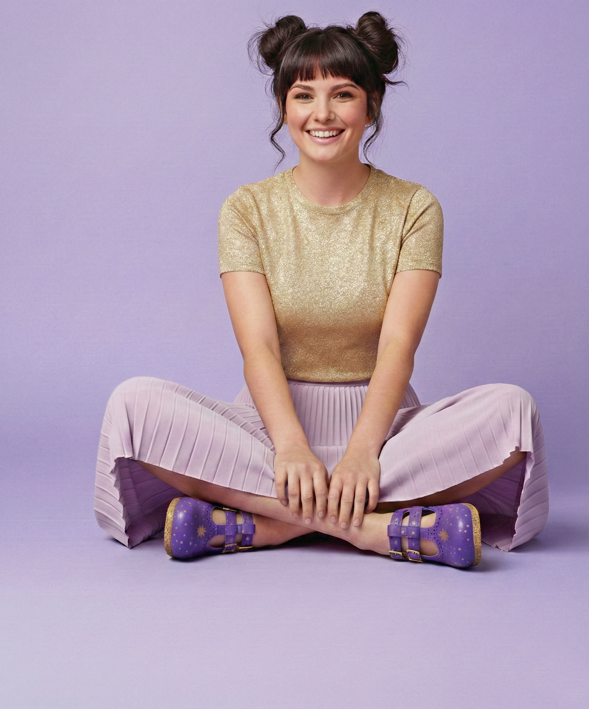 Stellar Purple Crescent Moon Mary Jane Clog