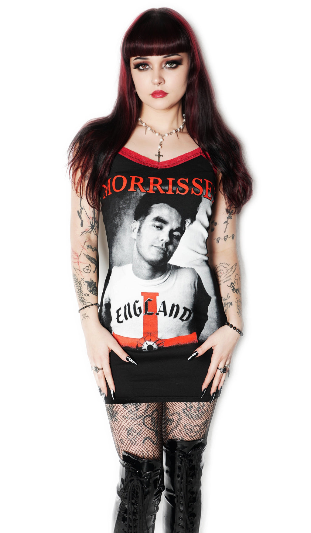 Vera's Eyecandy Morrissey Red Lace Strap Dress