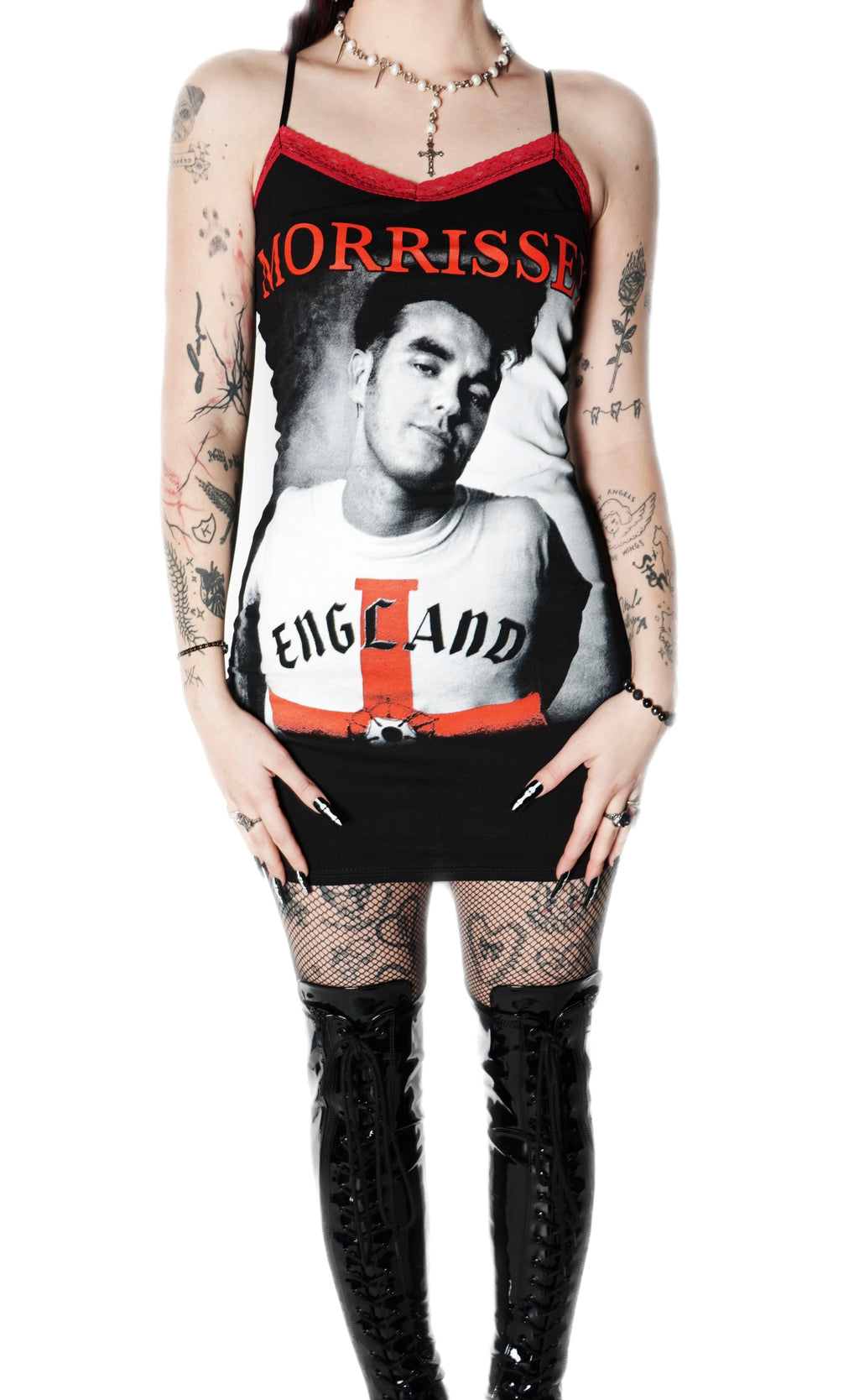 Vera's Eyecandy Morrissey Red Lace Strap Dress