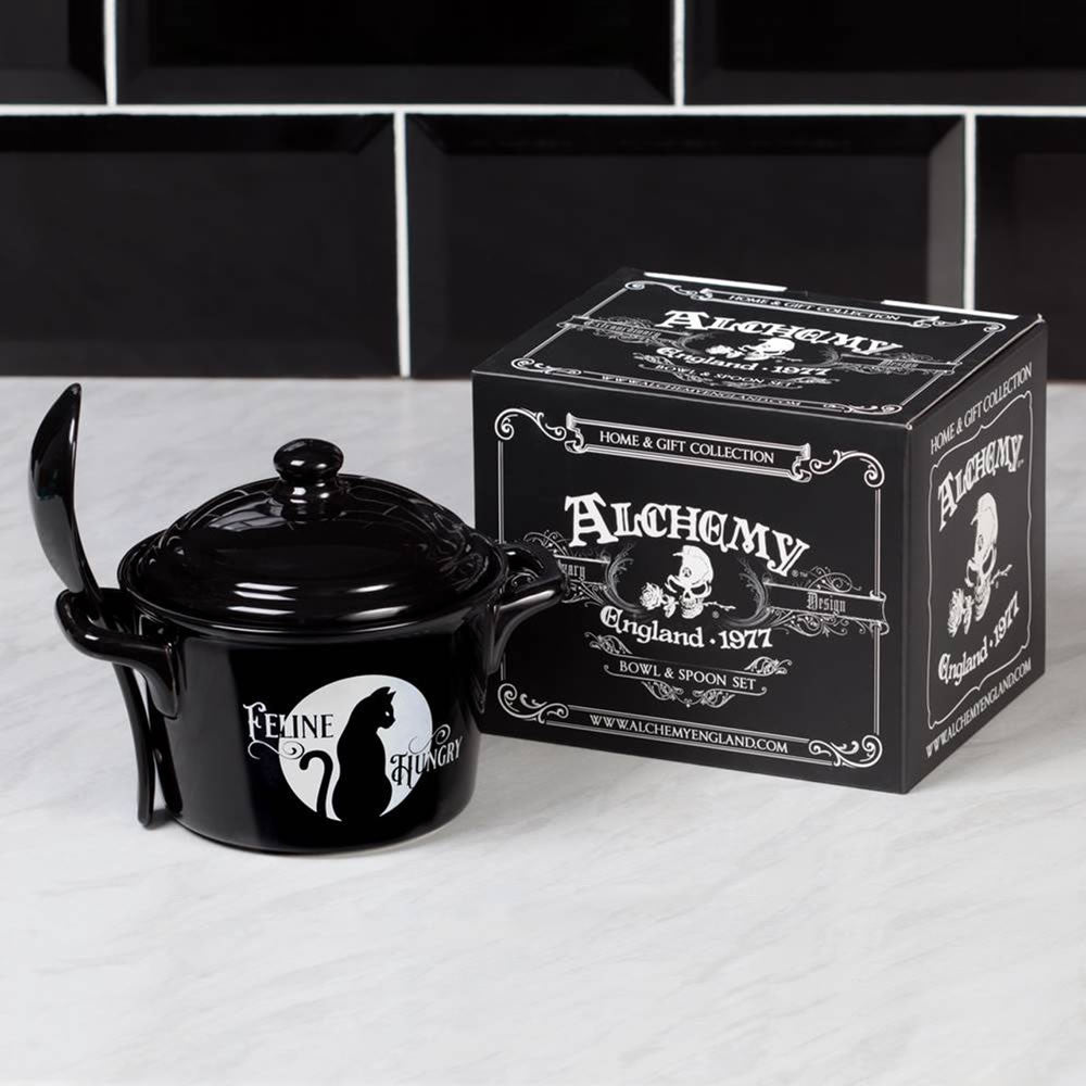 Feline Hungry Bowl & Spoon Set