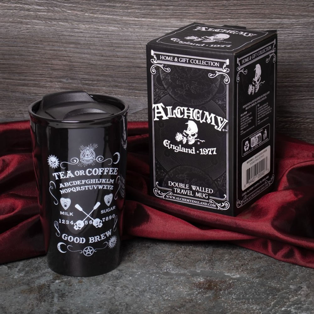 Alchemy Gothic Ouija Good Brew Double Wall Travel Mug MRDWM10