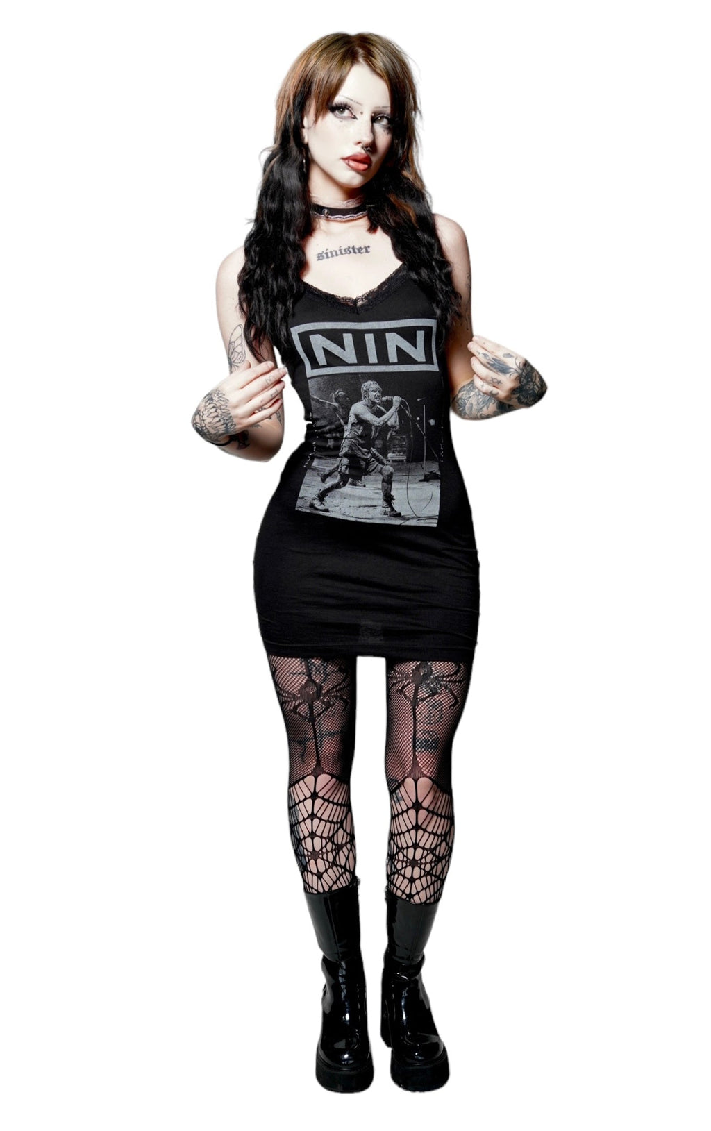 Vera's Eyecandy NIN Lace Strap Dress