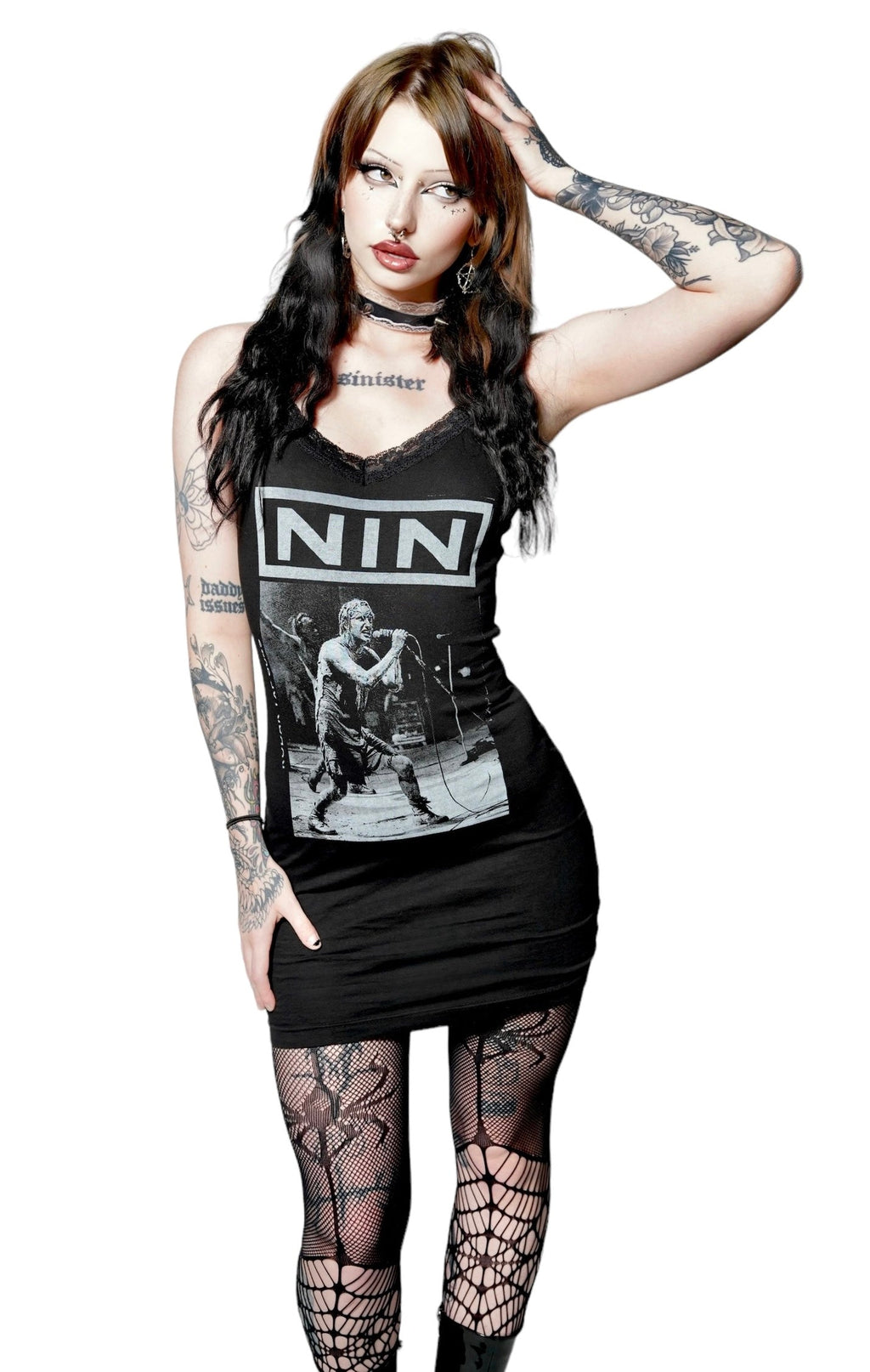 Vera's Eyecandy NIN Lace Strap Dress