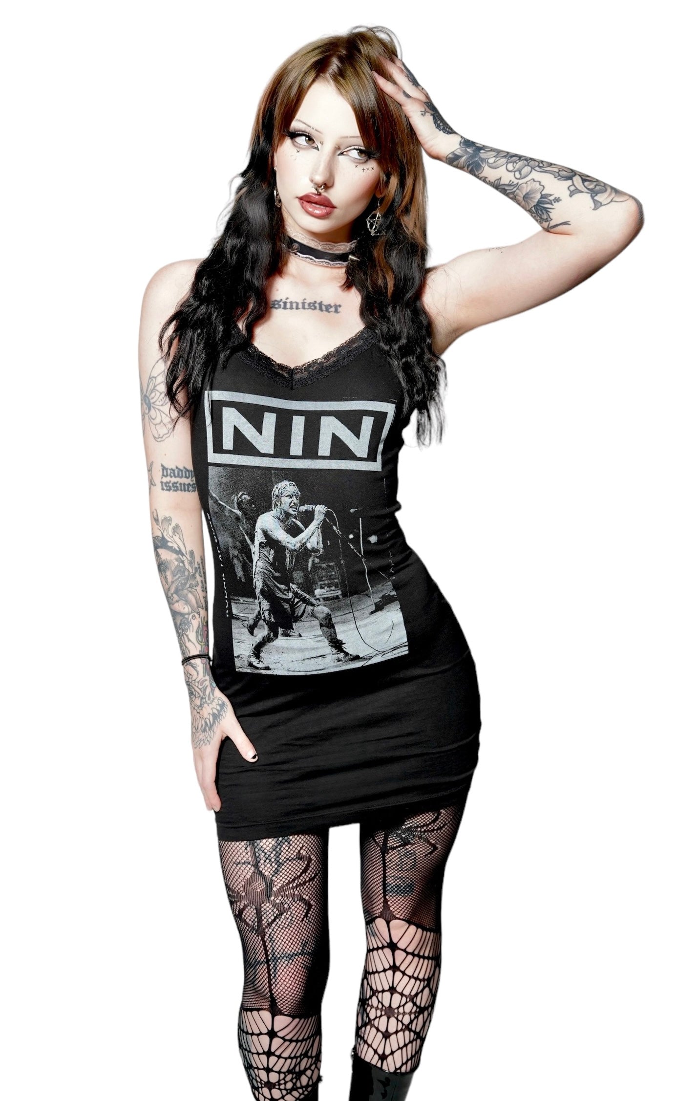 Vera's Eyecandy NIN Lace Strap Dress