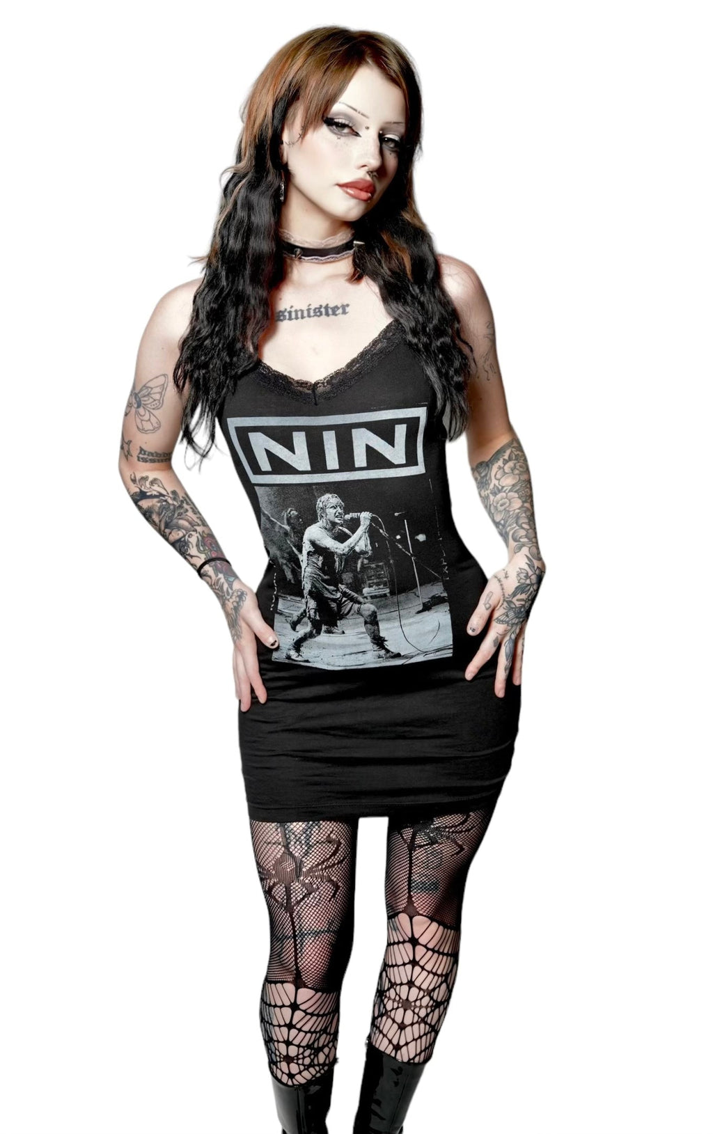 Vera's Eyecandy NIN Lace Strap Dress
