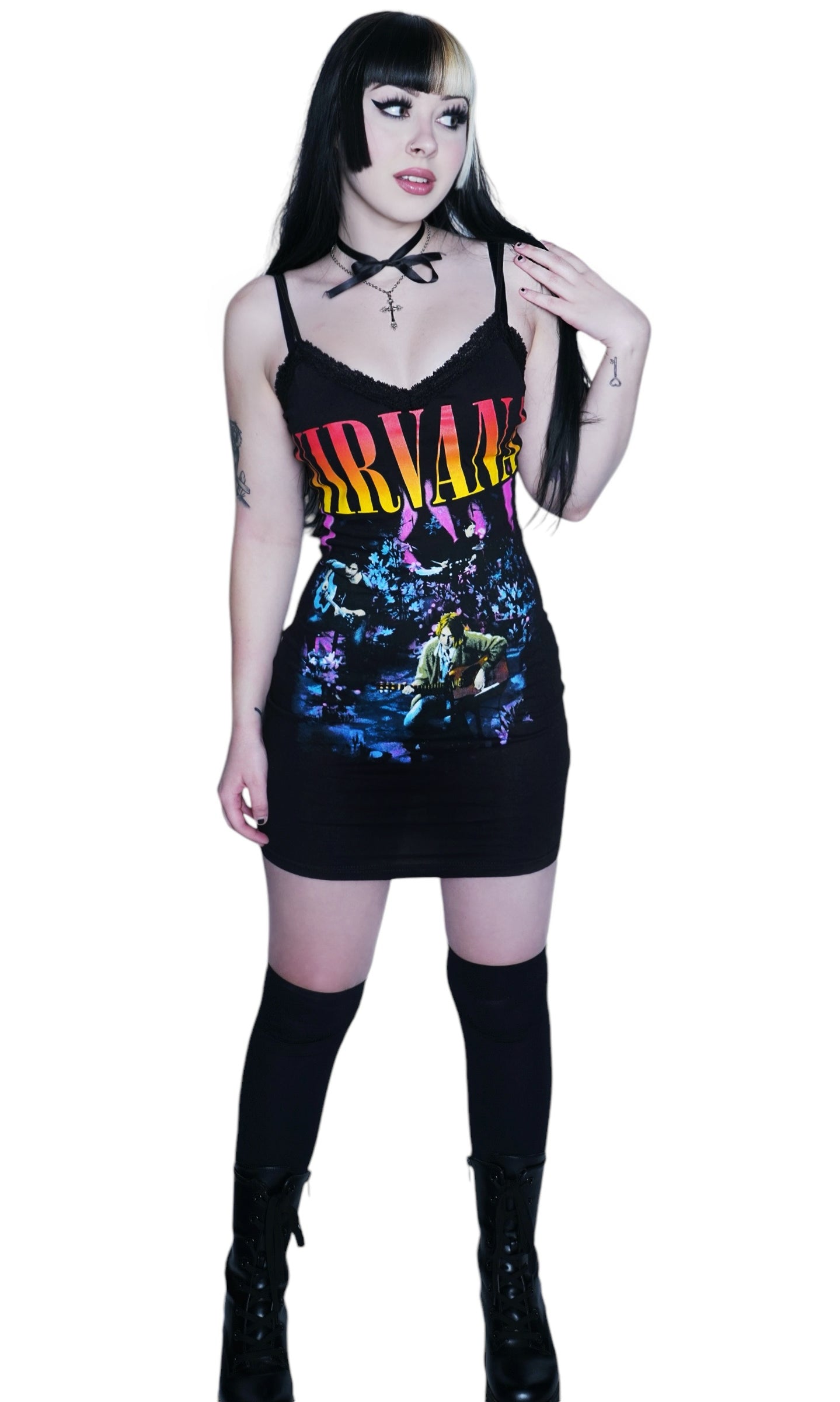 Vera's Eyecandy Nirvana Unplugged Lace Strap Dress