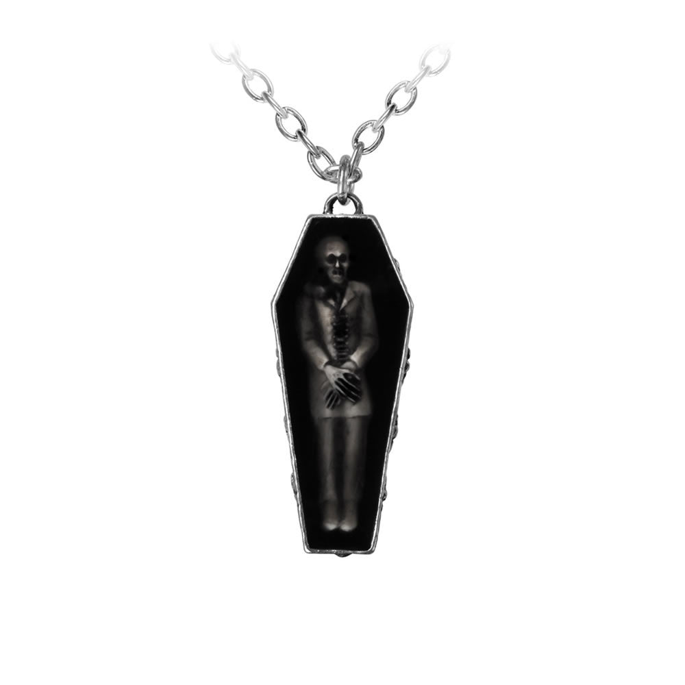 Alchemy Gothic Nosferatu's Rest Vampire Coffin Pendant P183