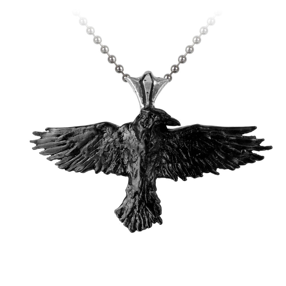 Alchemy Gothic Black Raven Pendant P193