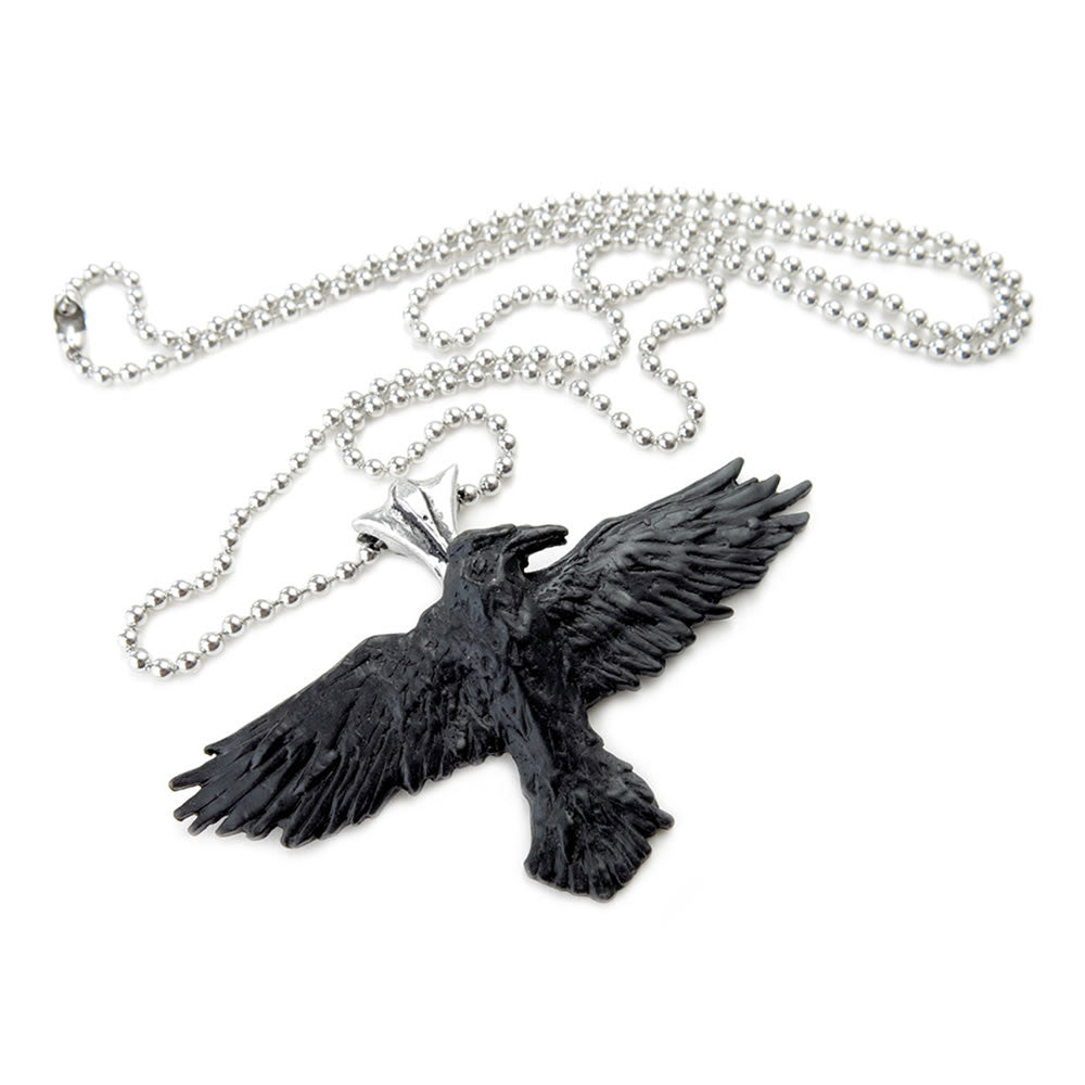 Alchemy Gothic Black Raven Pendant P193