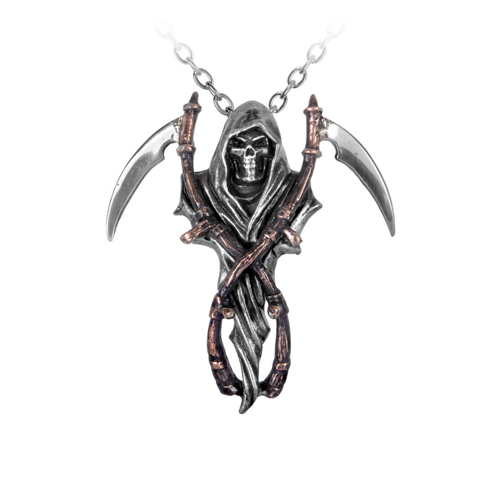 Alchemy Gothic The Reapers Arms Scythes Pendant P296
