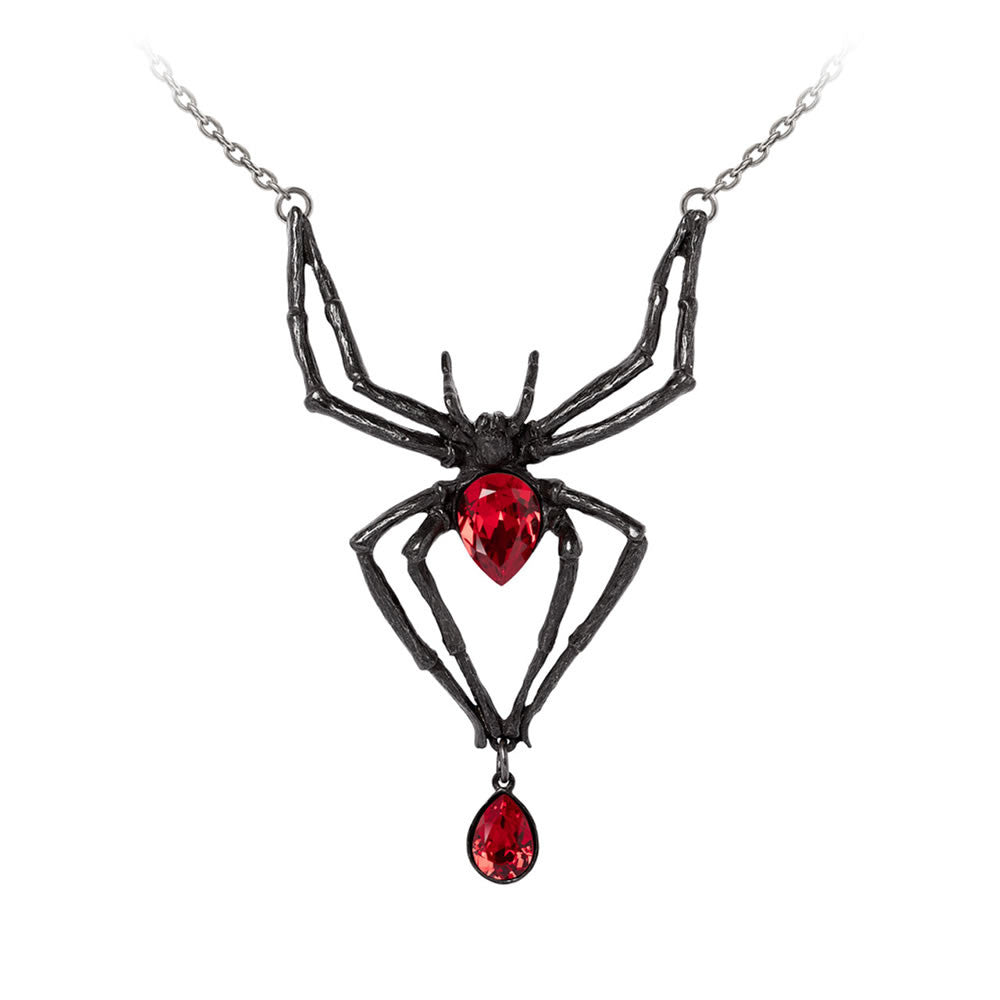 Alchemy Gothic Black Widow Necklace Spider Pendant P432