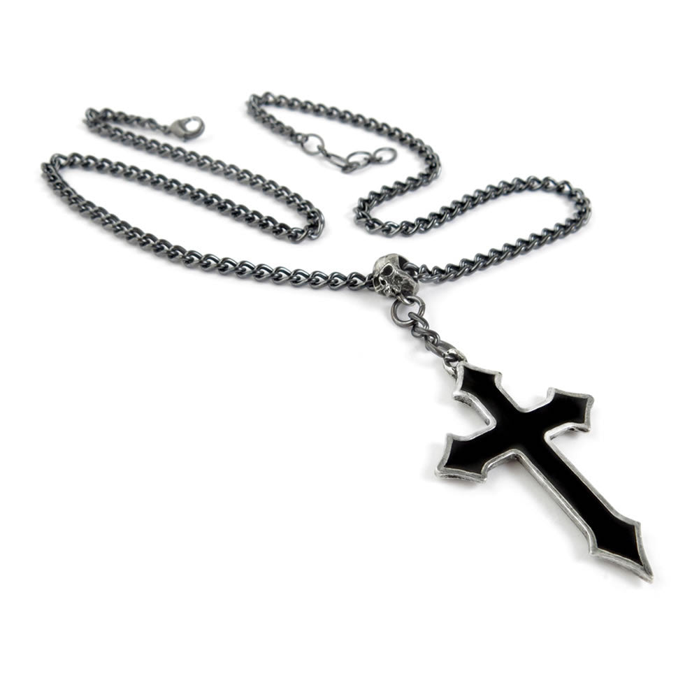 Alchemy Gothic Osbourne's Black Aiguise Cross Pendant P618