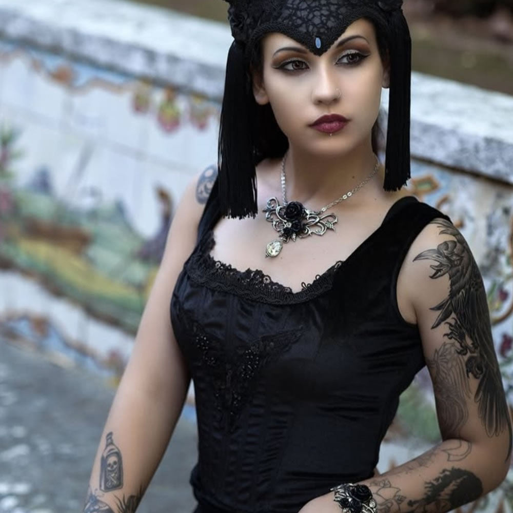 Alchemy Gothic Bacchanal Rose Grapes Dionysus Necklace P700