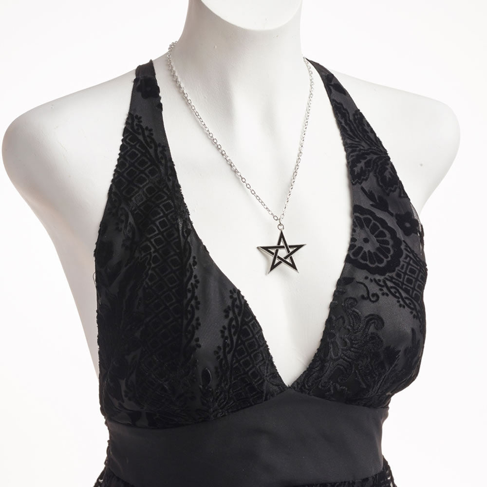 Alchemy Gothic Black Star Protective Wiccan Pentagram P775