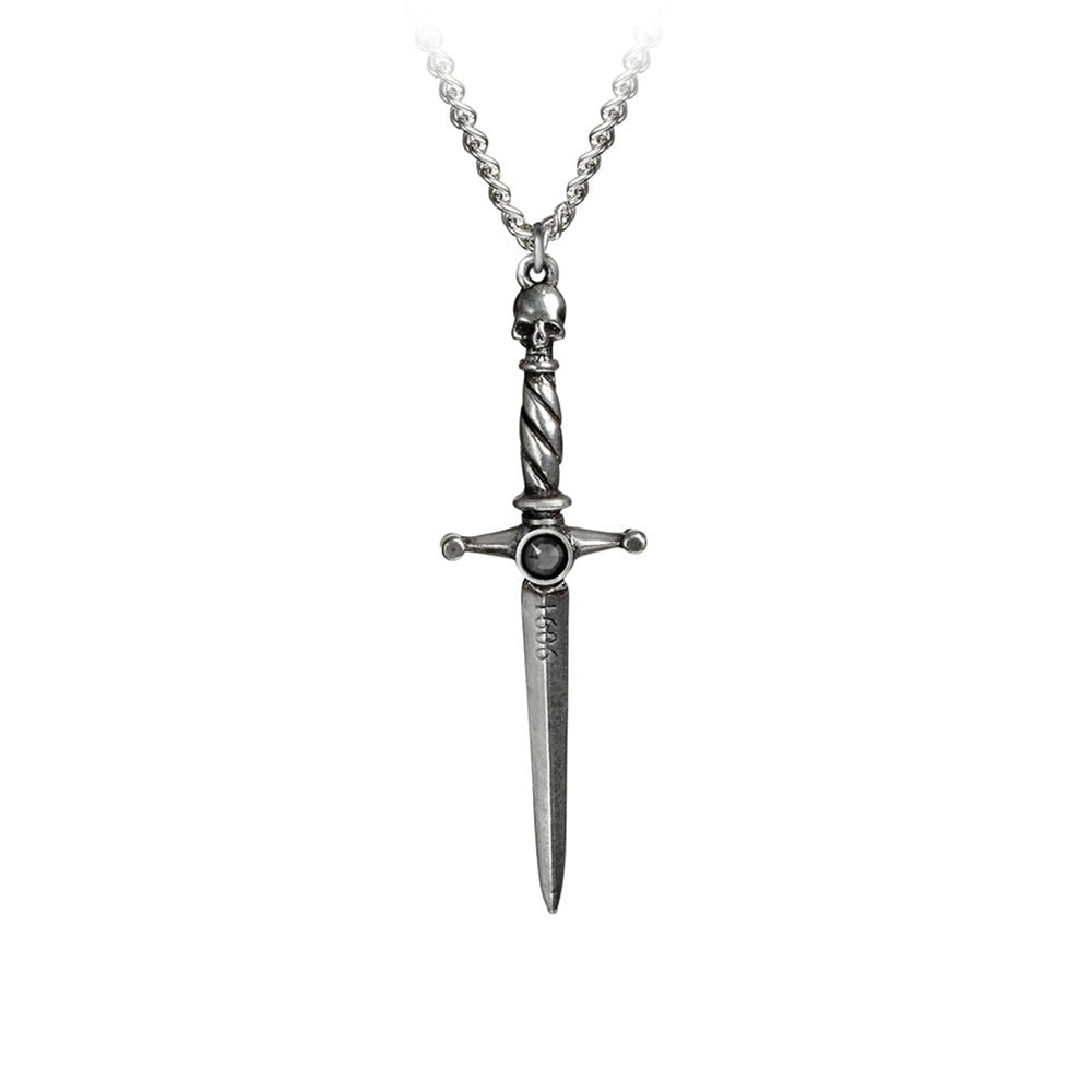 Alchemy Gothic Hand Of Macbeth Skull Dagger Pendant P780