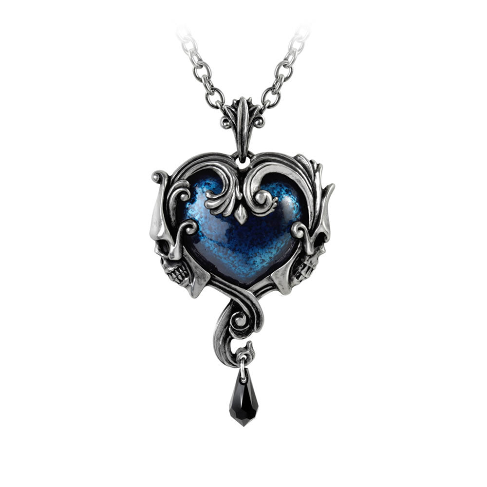 Alchemy Gothic Affaire du Coeur Blue Heart Pendant P792