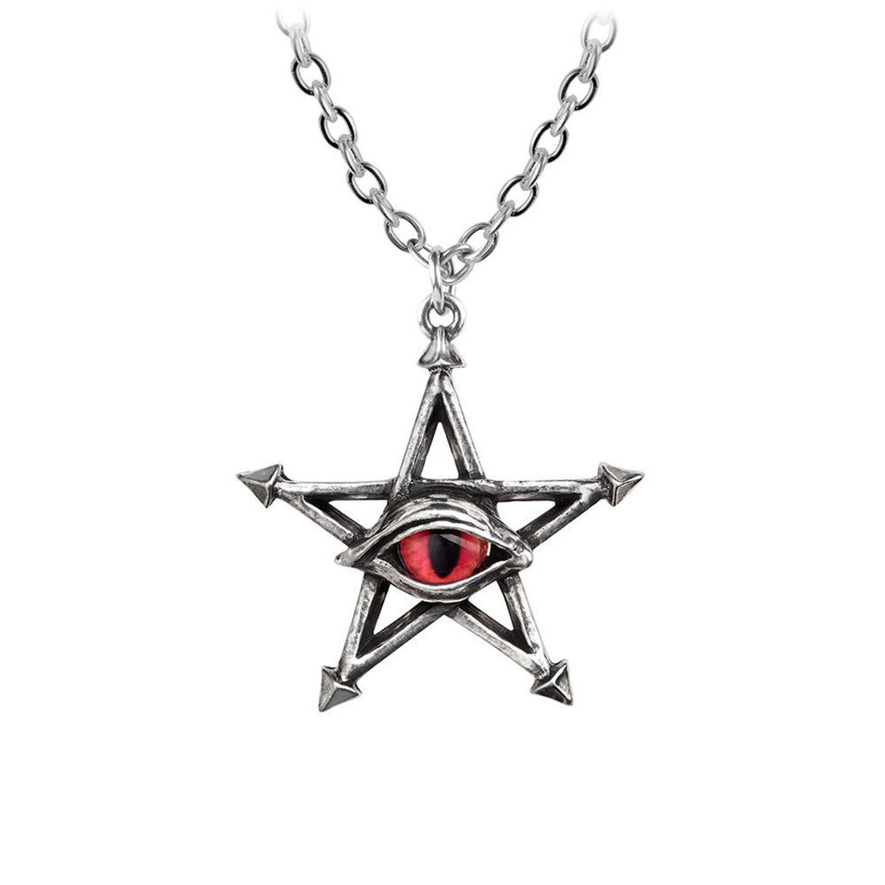 Alchemy Gothic Red Curse Magick Pentagram Pendant P805