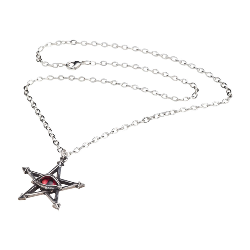 Alchemy Gothic Red Curse Magick Pentagram Pendant P805