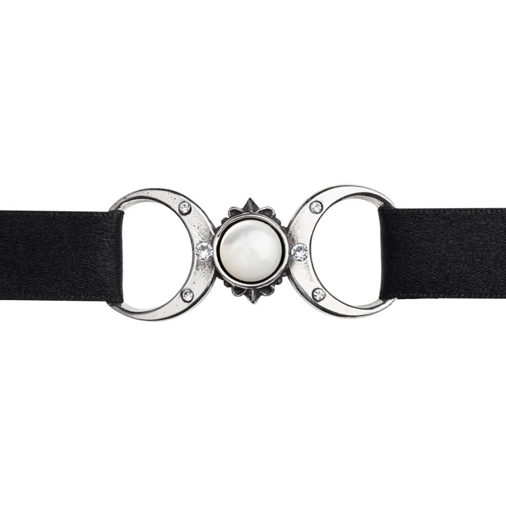 Alchemy Gothic Triple Goddess Ribbon Choker P810