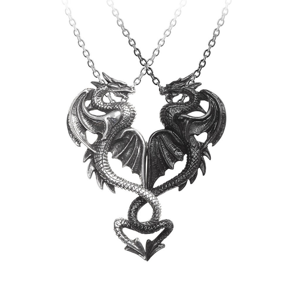 Alchemy Gothic Draconic Tryst Pendant 2 in 1 Necklaces P811