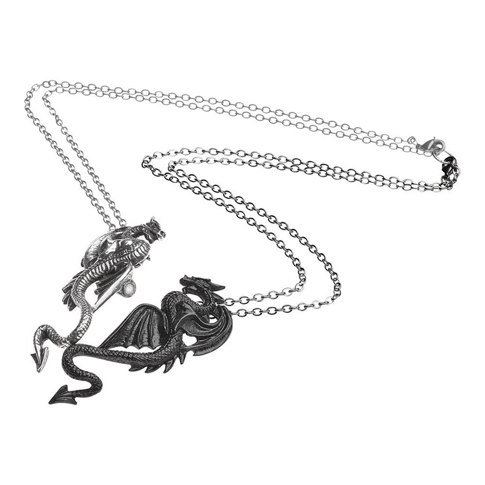 Alchemy Gothic Draconic Tryst Pendant 2 in 1 Necklaces P811