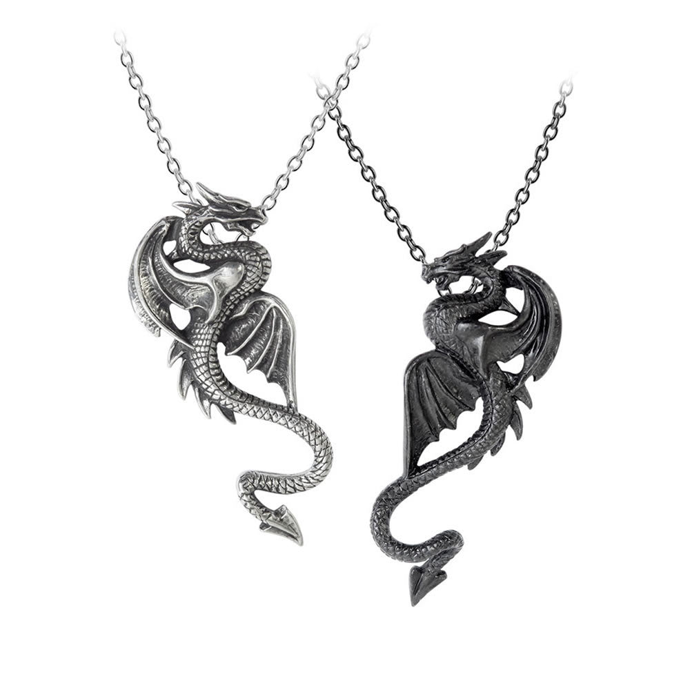 Alchemy Gothic Draconic Tryst Pendant 2 in 1 Necklaces P811
