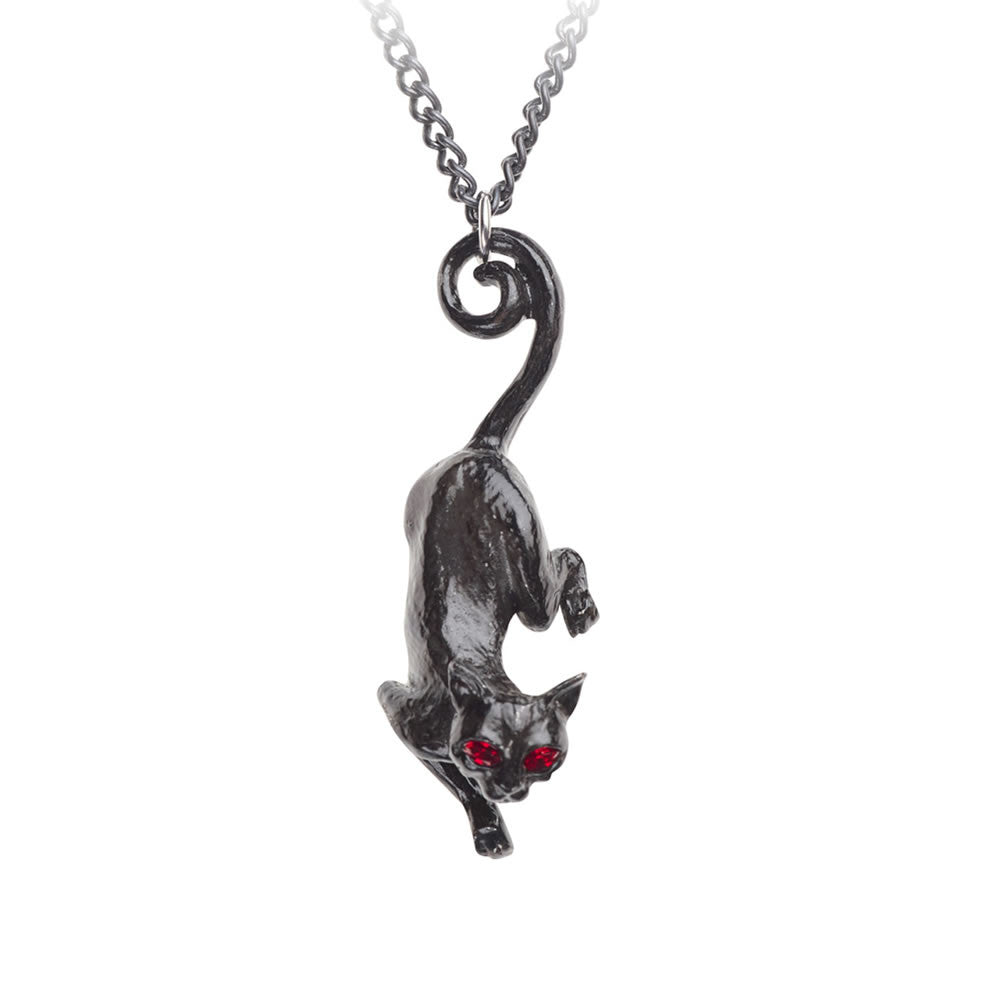 Alchemy Gothic Black Cat Sith Celtic Pendant P816