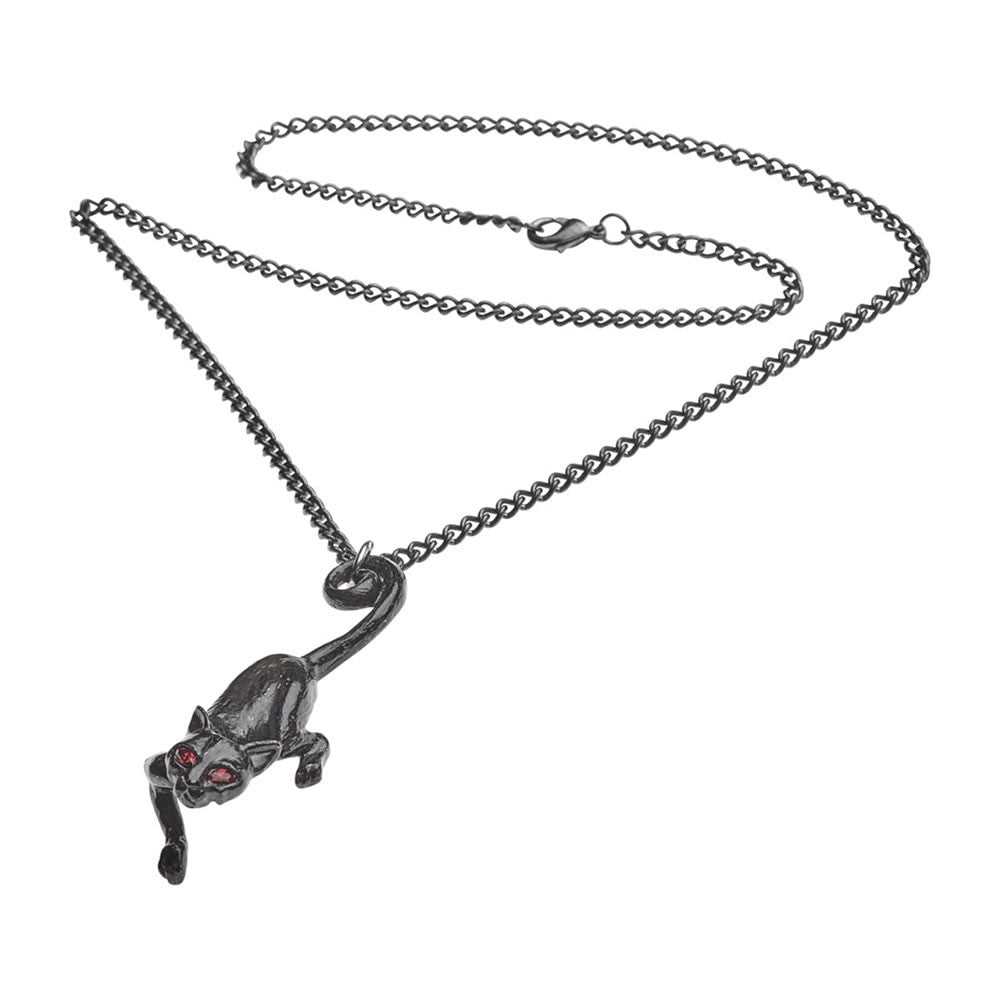 Alchemy Gothic Black Cat Sith Celtic Pendant P816