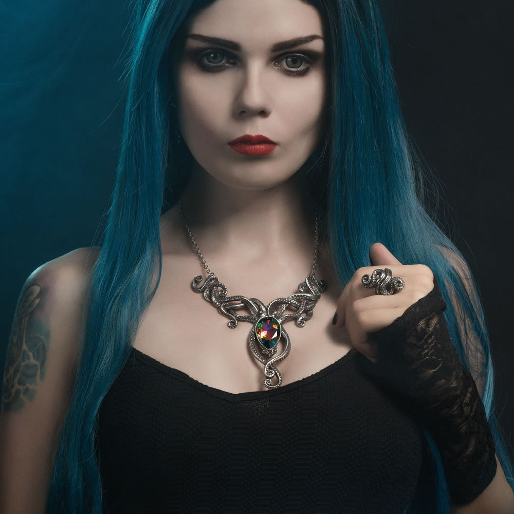 Alchemy Gothic Dramatic Kraken Tentacles Necklace P818