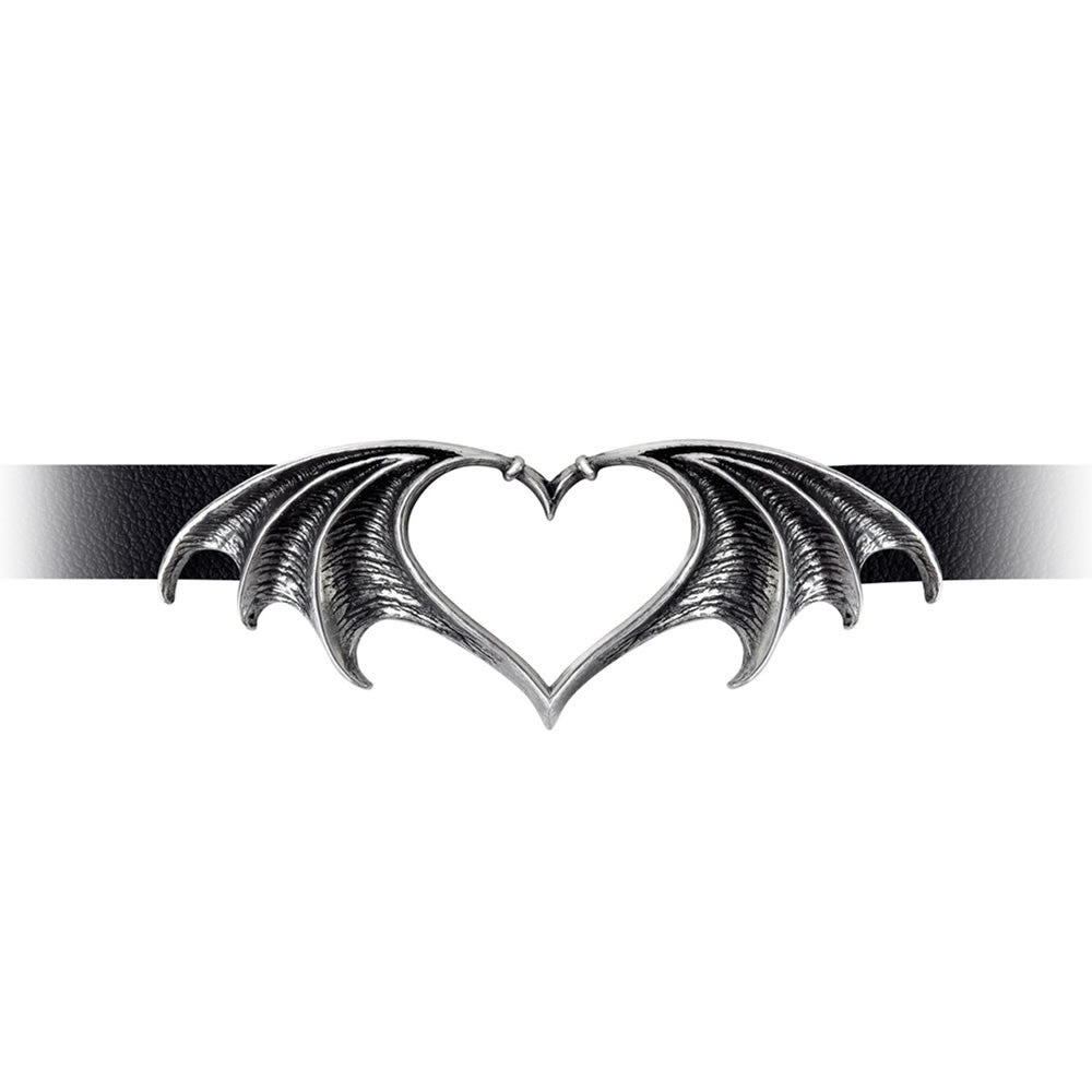 Alchemy Gothic Nocte Amor Choker Bat Wings Heart P823